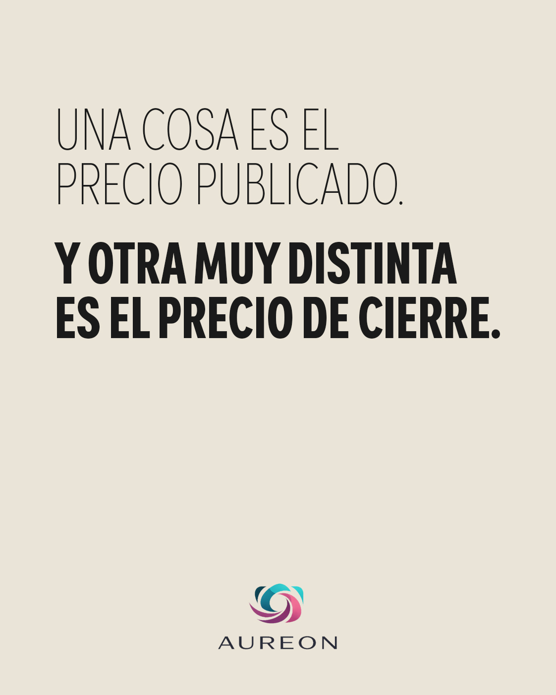 Precio publicado y precio de cierre